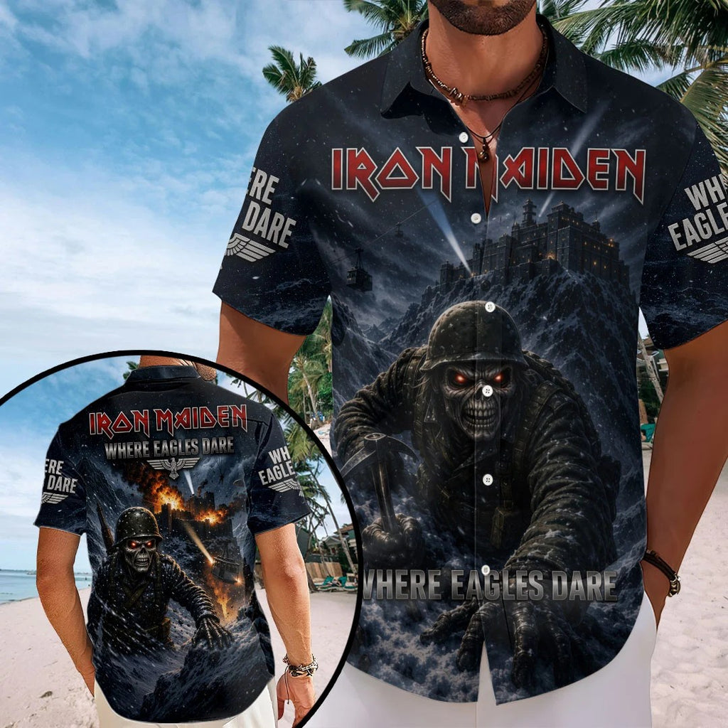 Iron Maiden Short Sleeve Button-Down Shirt – TMTHU8768