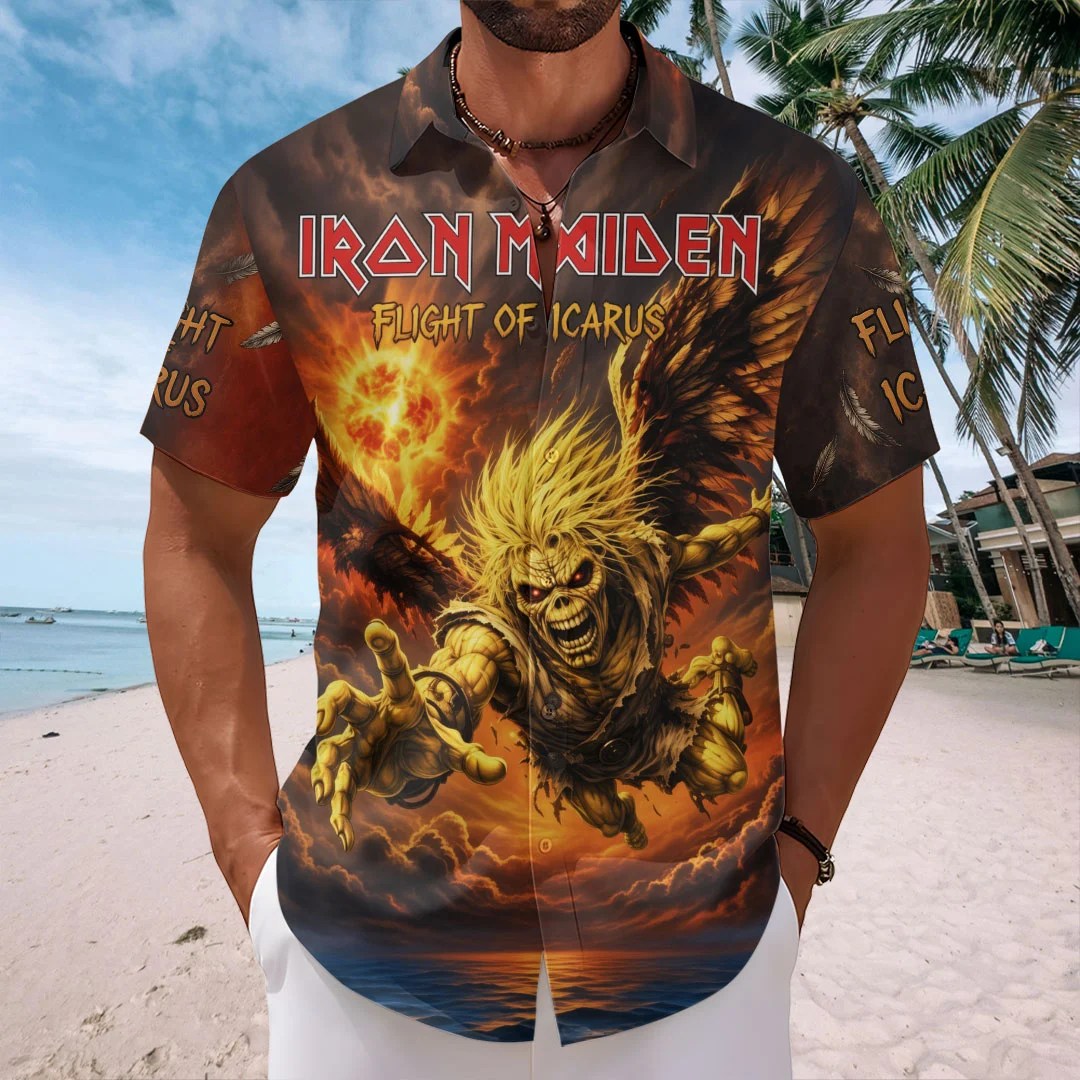 Iron Maiden Short Sleeve Button-Down Shirt – TMTHU8809