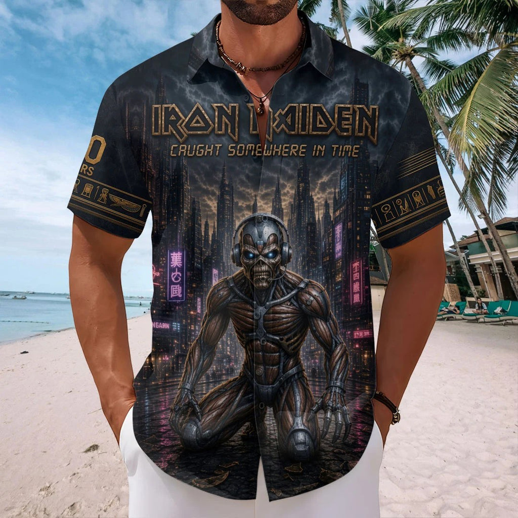 Iron Maiden Short Sleeve Button-Down Shirt – TMTHU8810