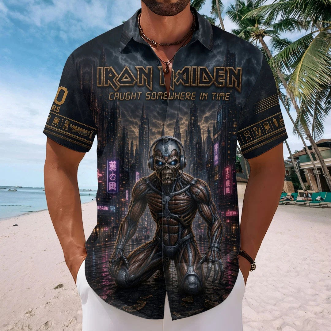 Iron Maiden Short Sleeve Button-Down Shirt – TMTHU8810