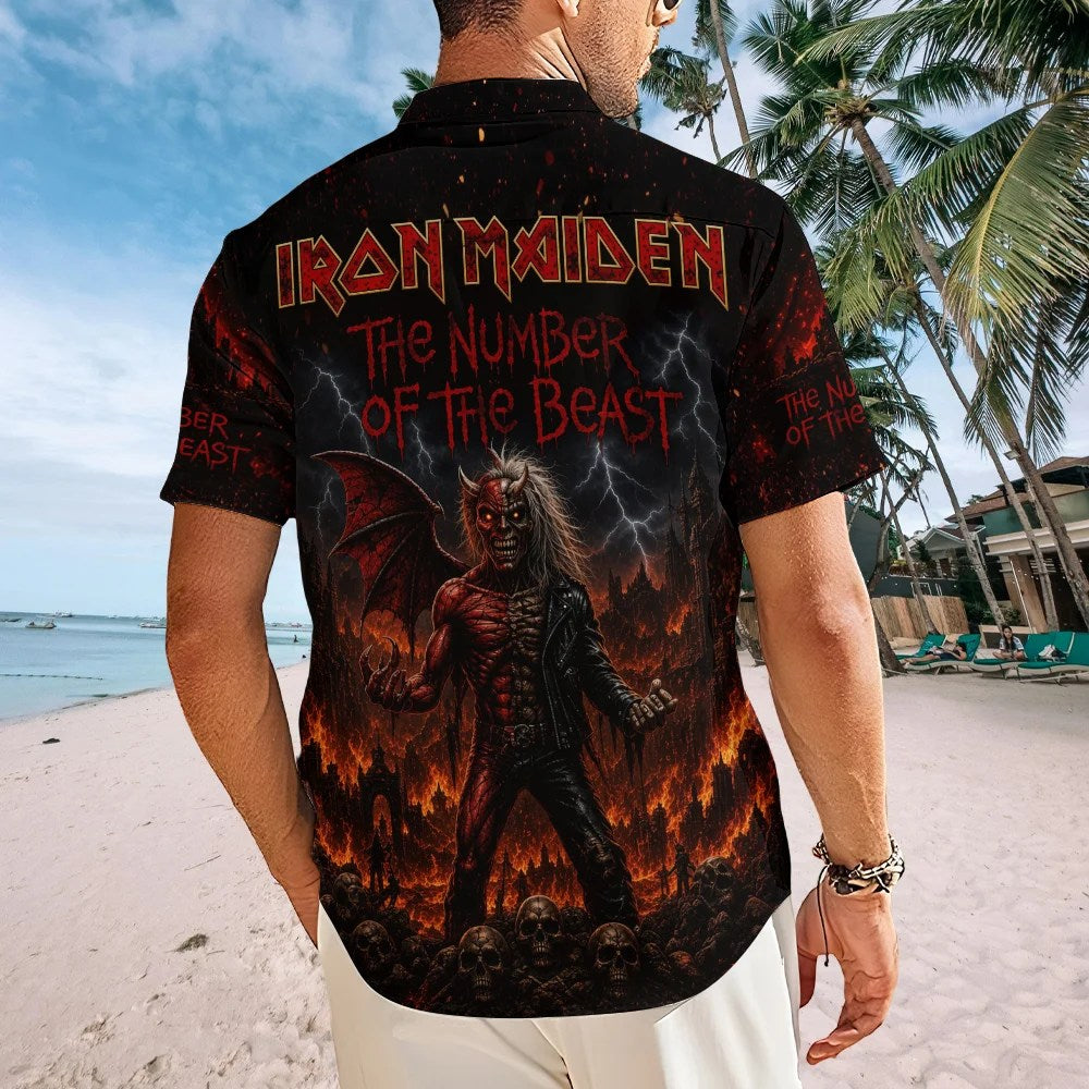 Iron Maiden Short Sleeve Button-Down Shirt – TMTHU8847