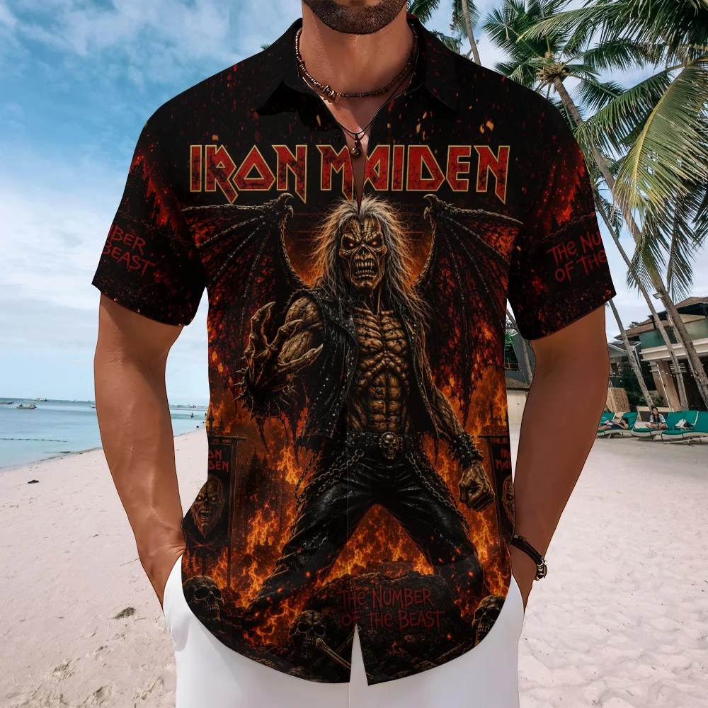 Iron Maiden Short Sleeve Button-Down Shirt – TMTHU8847