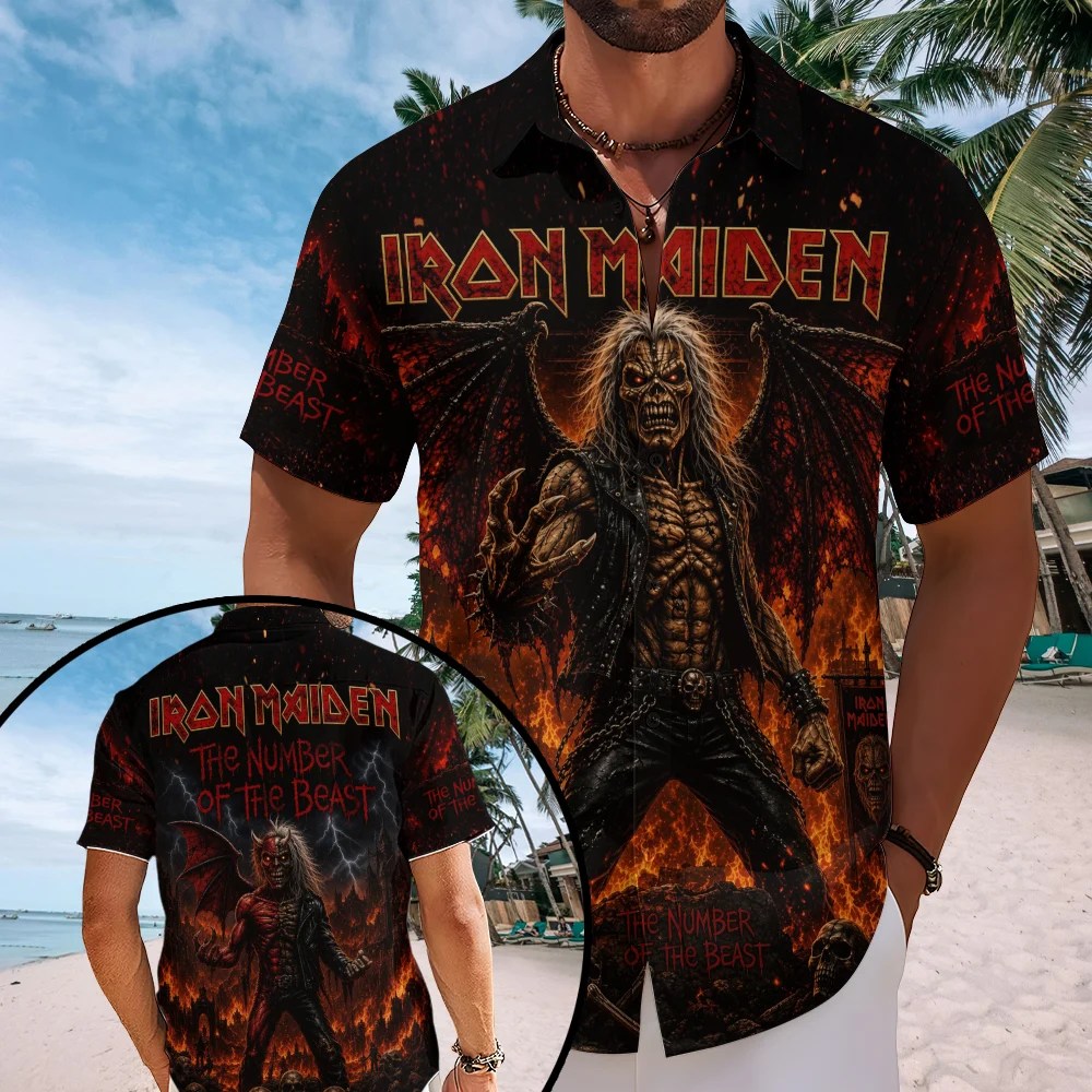 Iron Maiden Short Sleeve Button-Down Shirt – TMTHU8847