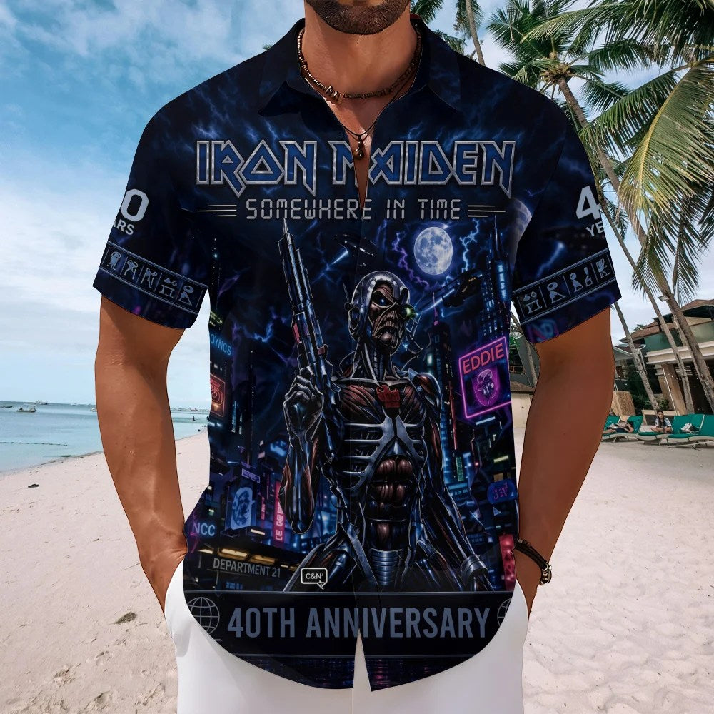 Iron Maiden Short Sleeve Button-Down Shirt – TMTHU8865