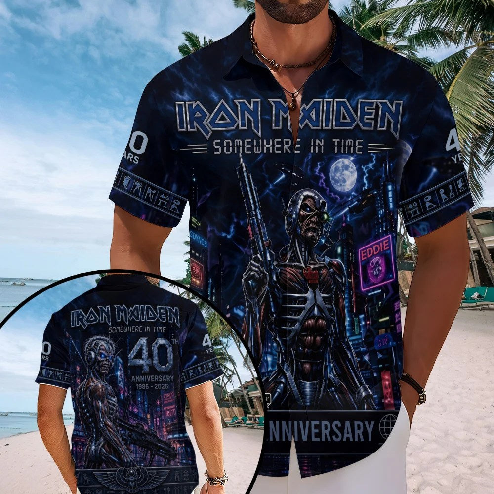 Iron Maiden Short Sleeve Button-Down Shirt – TMTHU8865