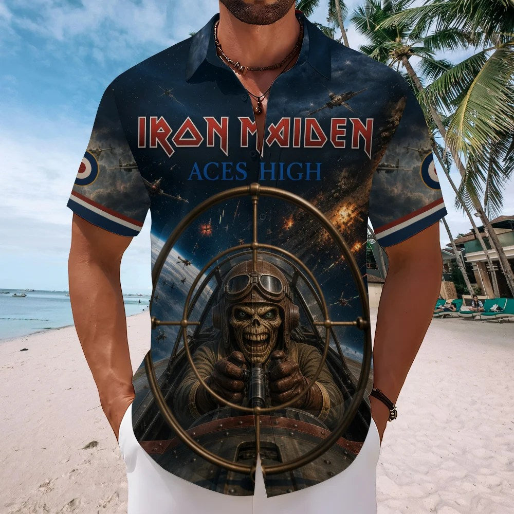 Iron Maiden Short Sleeve Button-Down Shirt – TMTHU8906