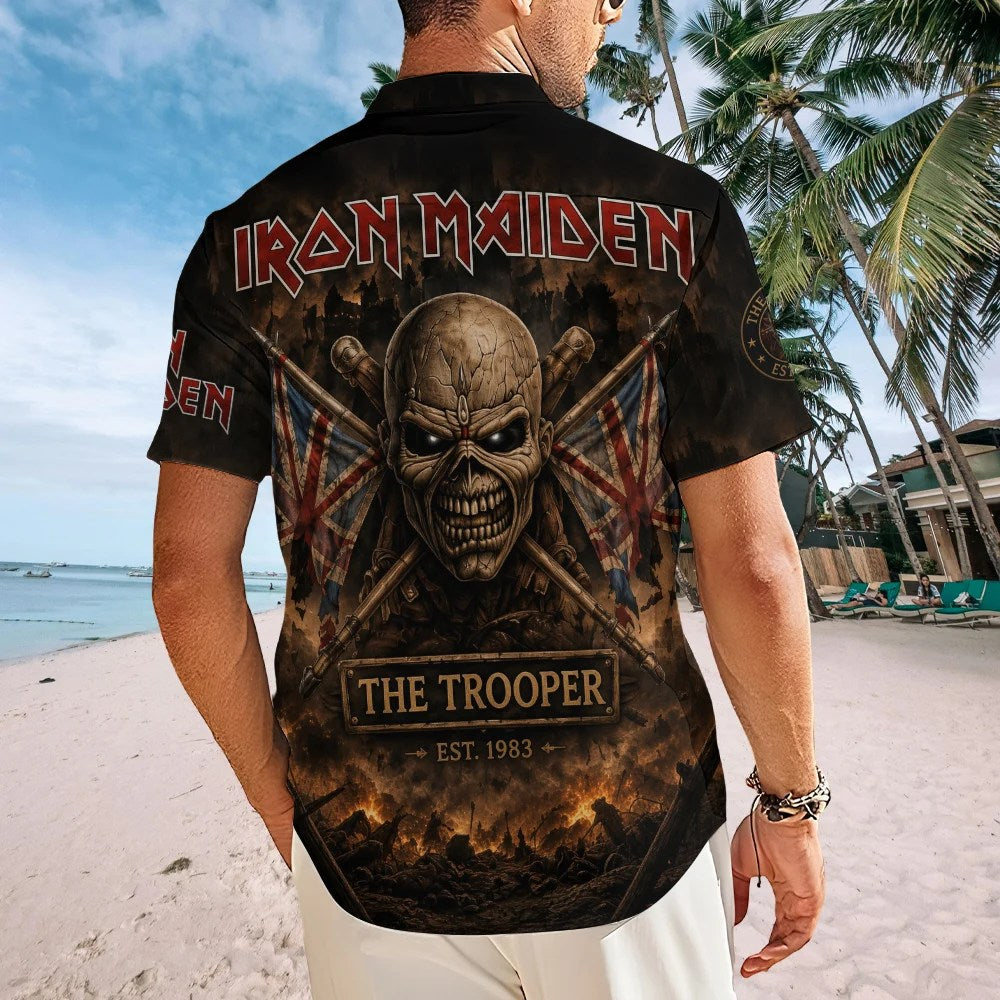 Iron Maiden Short Sleeve Button-Down Shirt – TMTHU8952