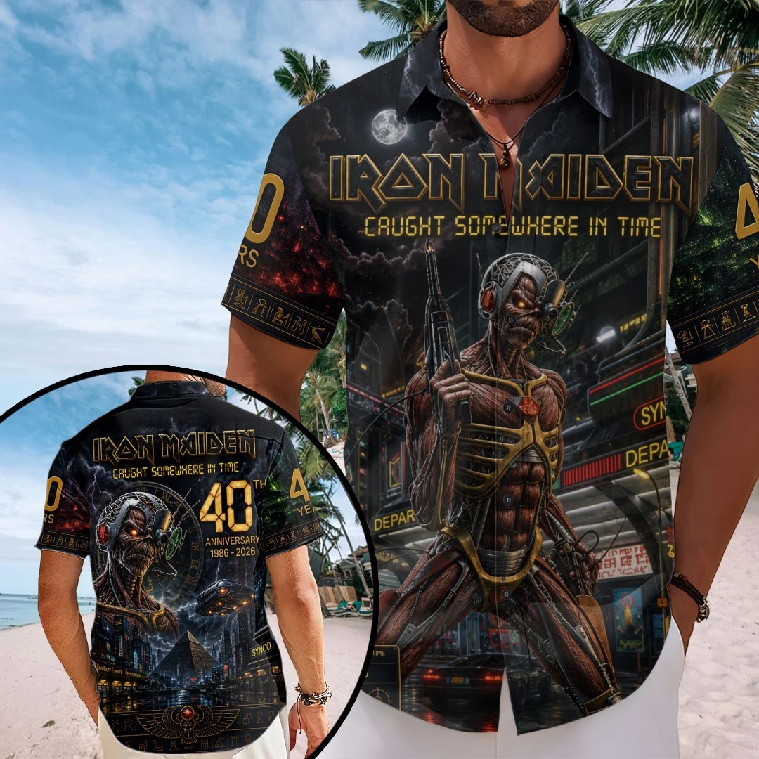 Iron Maiden Short Sleeve Button-Down Shirt – TMTHU8953