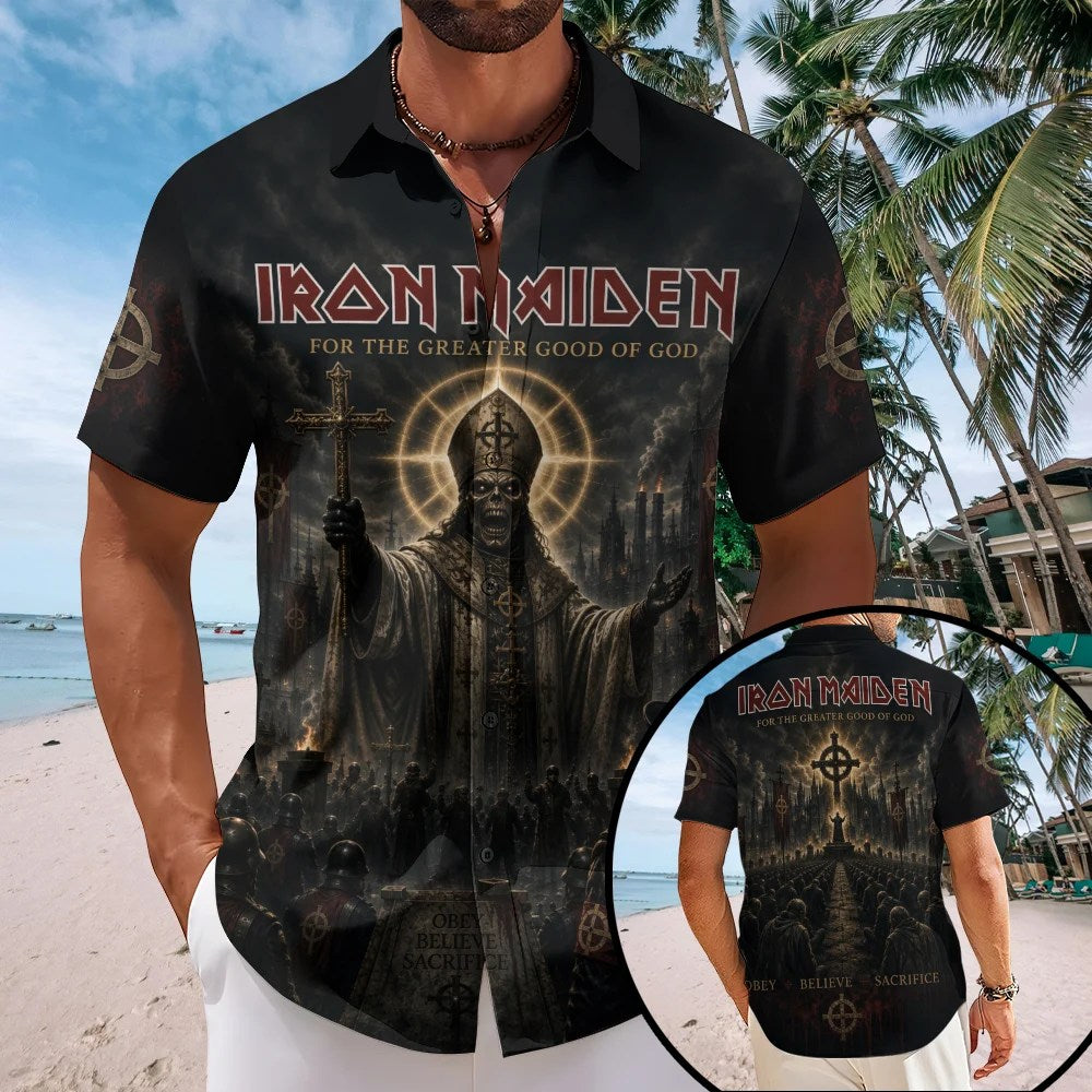 Iron Maiden Short Sleeve Button-Down Shirt – TMTHU9004