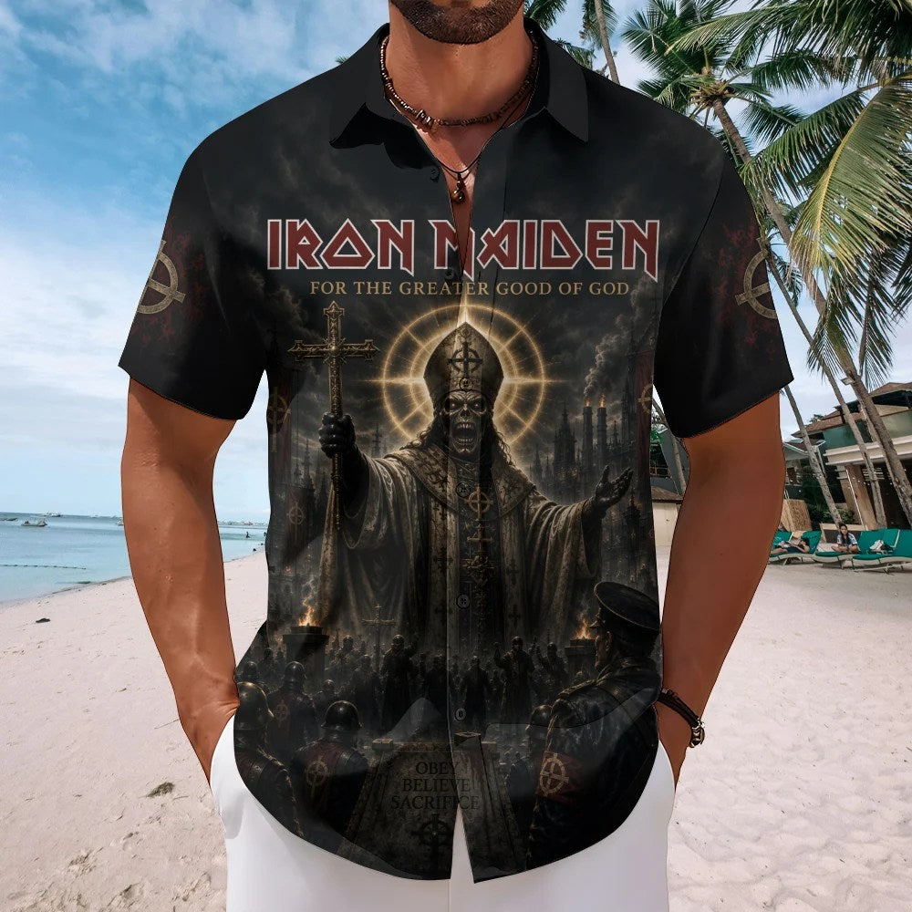 Iron Maiden Short Sleeve Button-Down Shirt – TMTHU9004