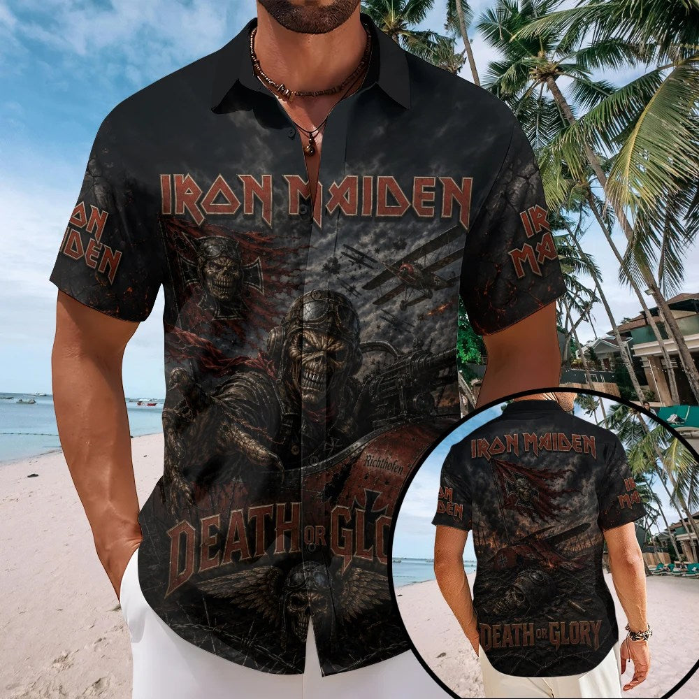 Iron Maiden Short Sleeve Button-Down Shirt – TMTHU9005
