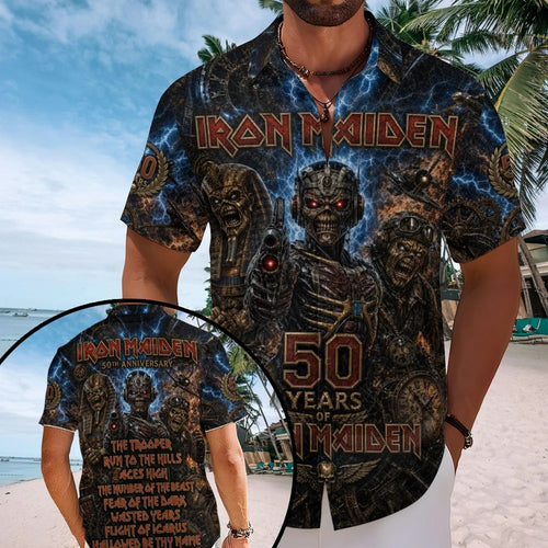 Iron Maiden Short Sleeve Button-Down Shirt – TMTHU9072