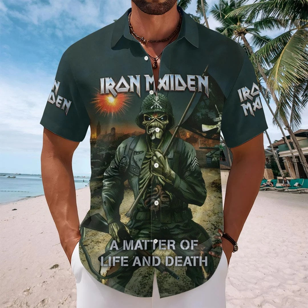 Iron Maiden Short Sleeve Button-Down Shirt – HOATT20599
