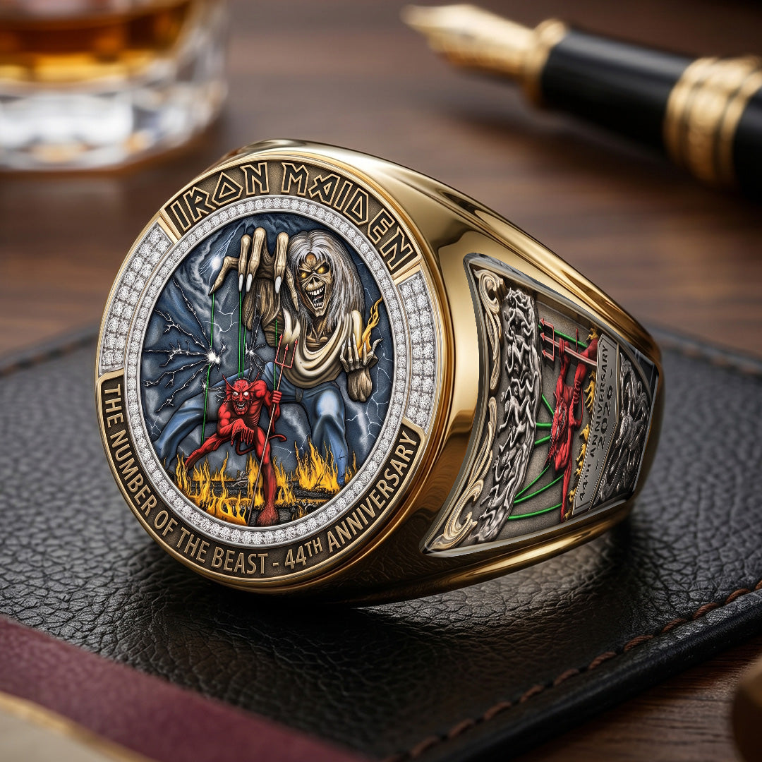 Iron Maiden: The Number of The Beast 3D Engraved Ring – TMTHU7120