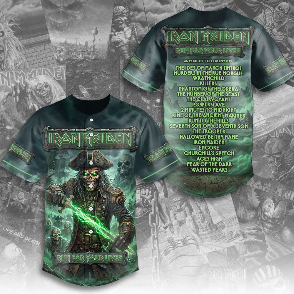 Iron Maiden World Tour 2026 Baseball Jersey – TMTHU8025