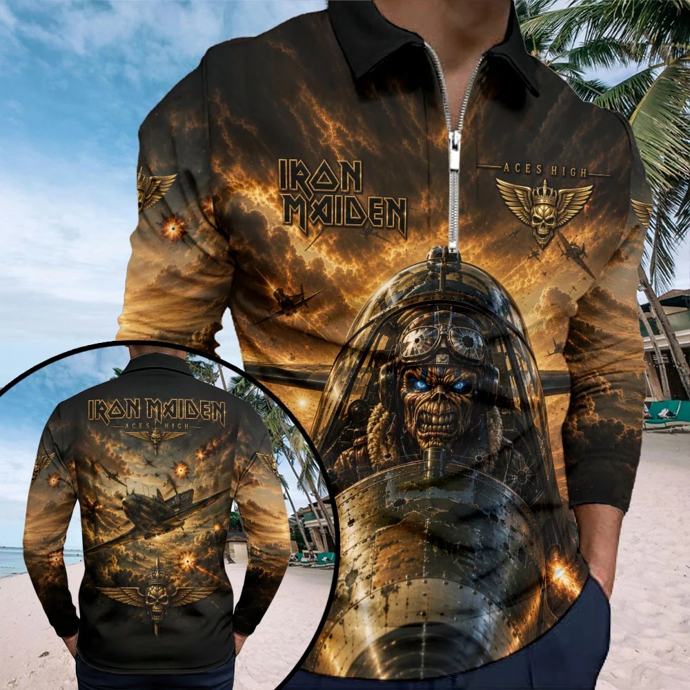 Iron Maiden Zip Polo Shirt – TMTHU8650