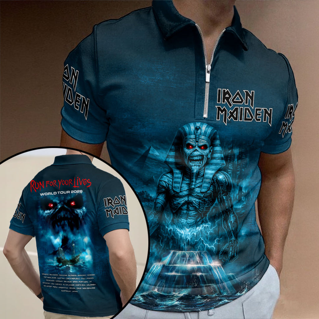 Iron Maiden Zip Polo Shirt – HOATT17643