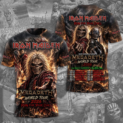 Iron Maiden x Megadeth 2026 World Tour 3D Apparel – TMTHU9520