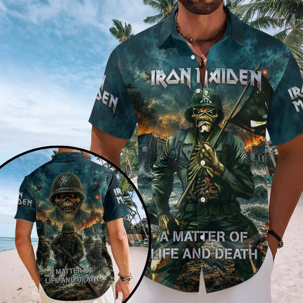 Iron Maiden Short Sleeve Button-Down Shirt – HOATT20912