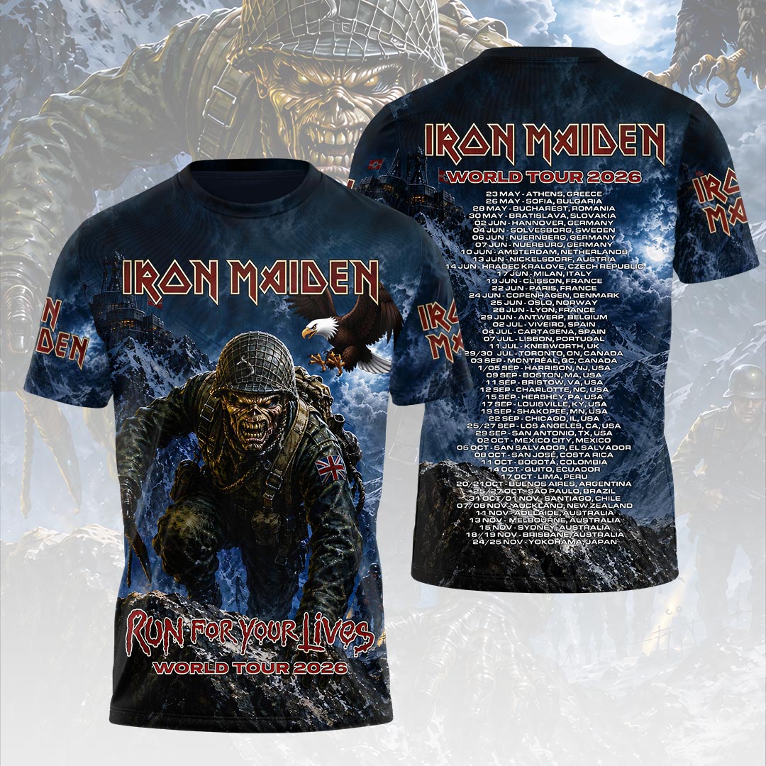 Iron Maiden 2026 World Tour 3D Apparel – HOATT18308