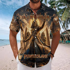 Iron Maiden Powerslave Short Sleeve Button-Down Shirt – HOATT26902