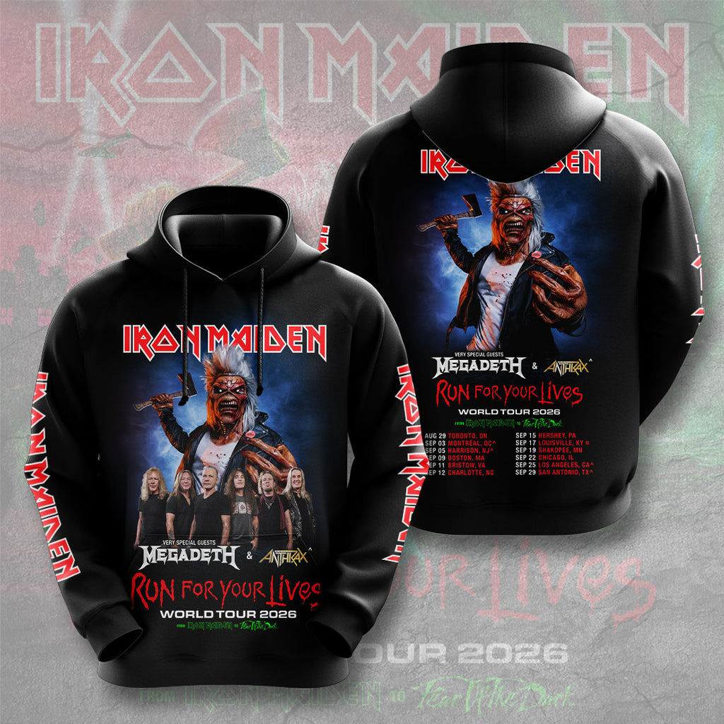 Iron Maiden Run for Your Lives 2026 3D Apparel – TMTHU4149