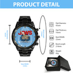 Jaws Black Stainless Steel Watch – GNE NEW332