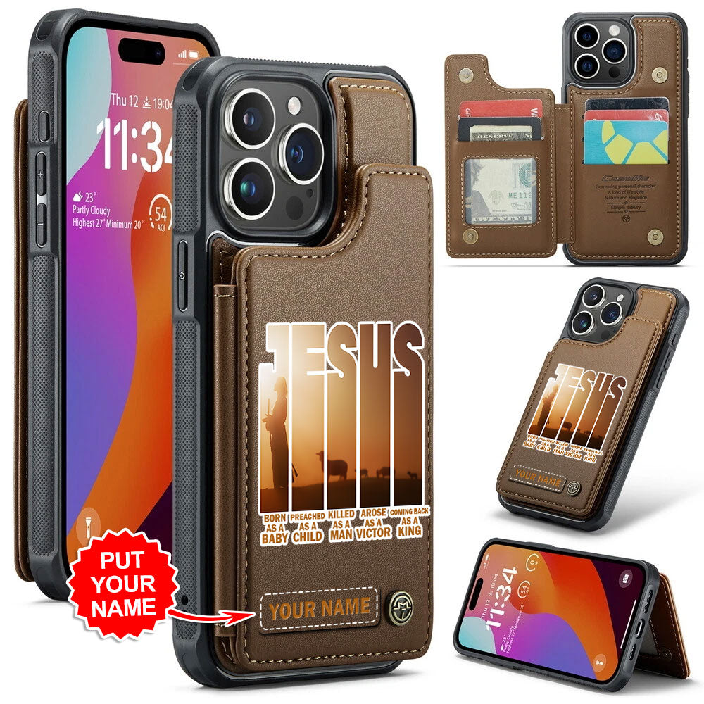 Personalized Christian Leather Wallet Phone Case – TMTHU326