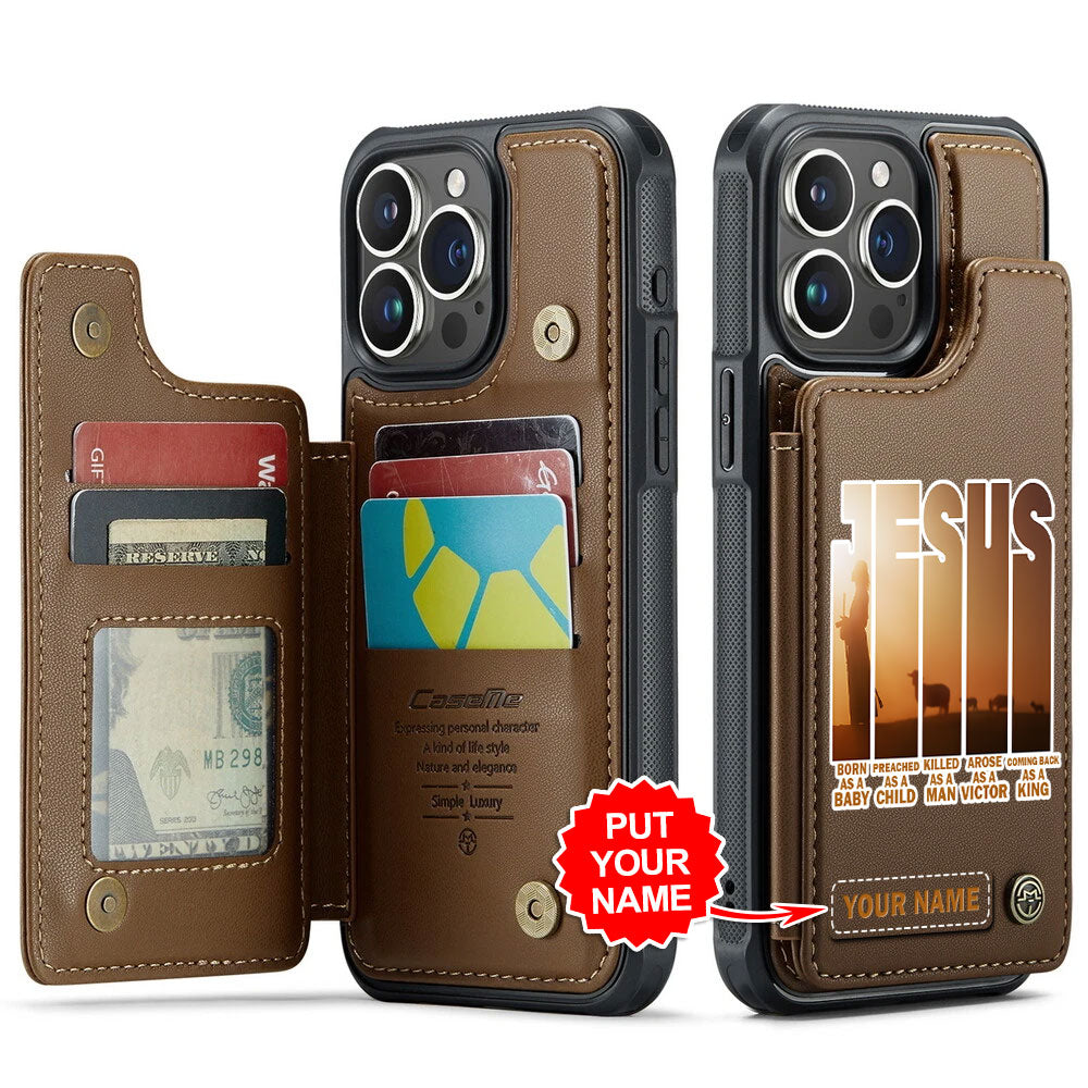 Personalized Christian Leather Wallet Phone Case – TMTHU326