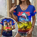 Jaws 3D Women's V-Neck T-Shirt – HOATT19975