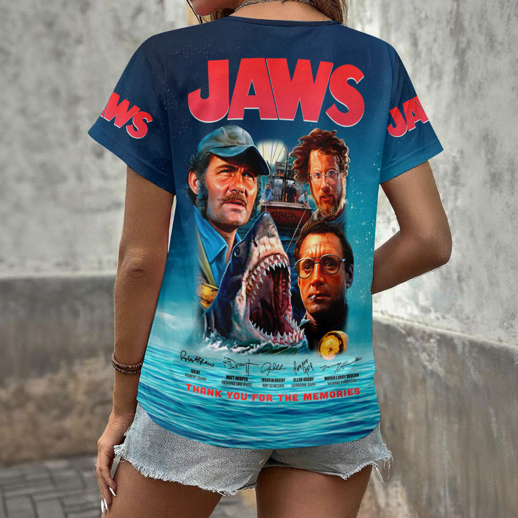 Jaws 3D Women's V-Neck T-Shirt – HOATT19976