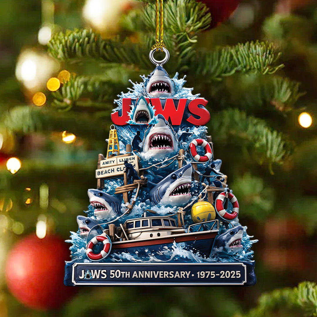 Jaws 50th Anniversary Custom Shape 2-sided Acrylic Ornament – MAITM13956