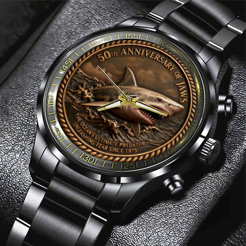 Jaws 50th Anniversary Black Stainless Steel Watch – MAITM13750