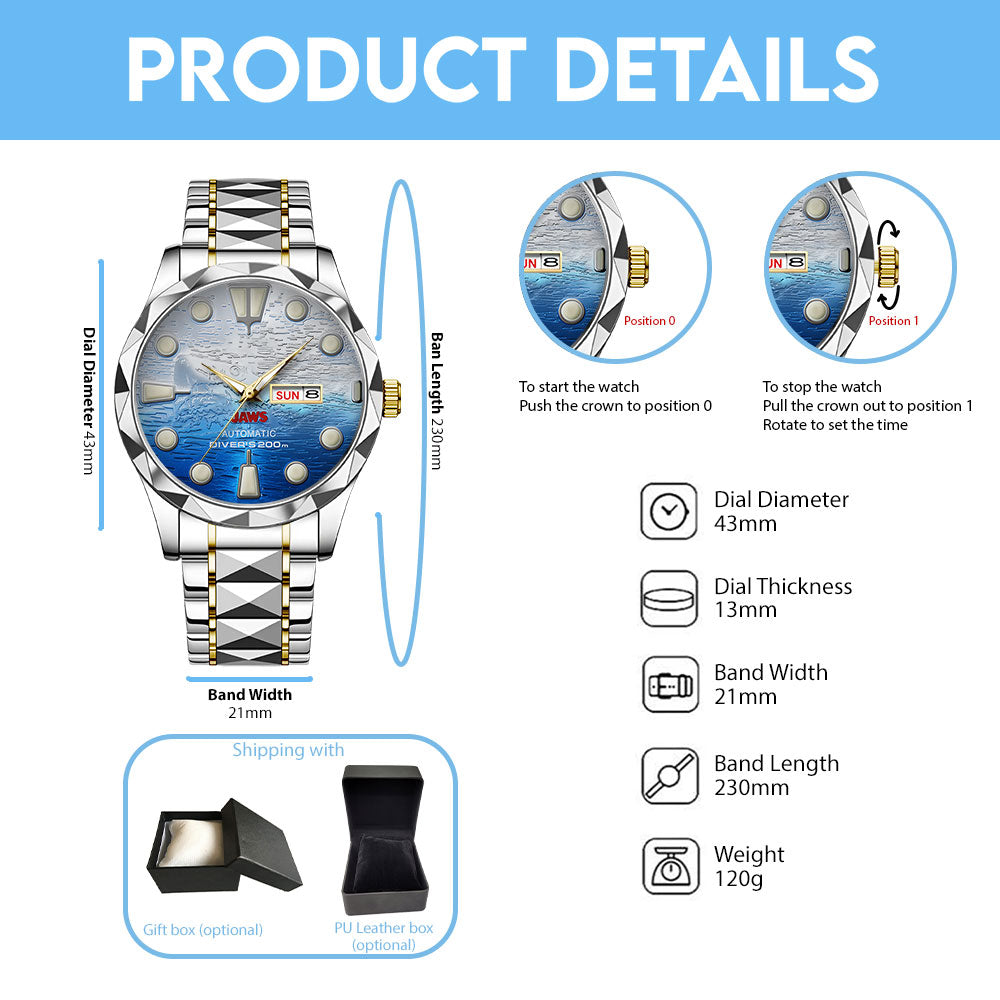 Jaws Alloy Luxury Quartz Watch – TANTN 14190