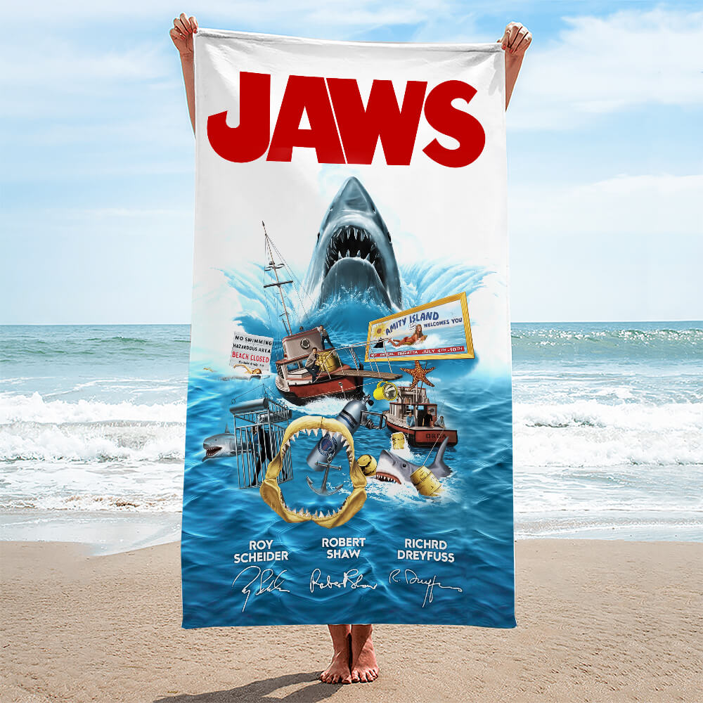 Jaws Rectangle Beach Towel – HOATT 11170
