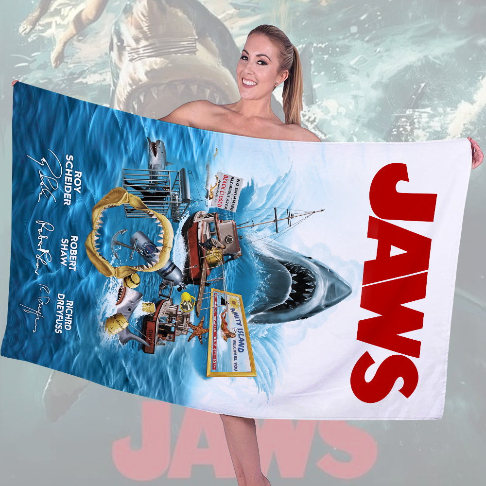 Jaws Rectangle Beach Towel – HOATT 11170