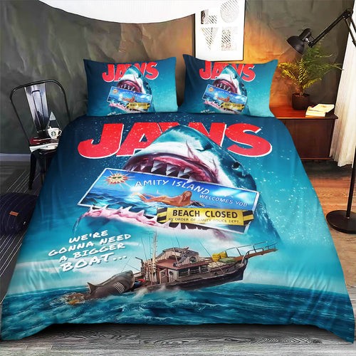 Jaws 3-Piece Duvet Bedding Set – MAITM 11139