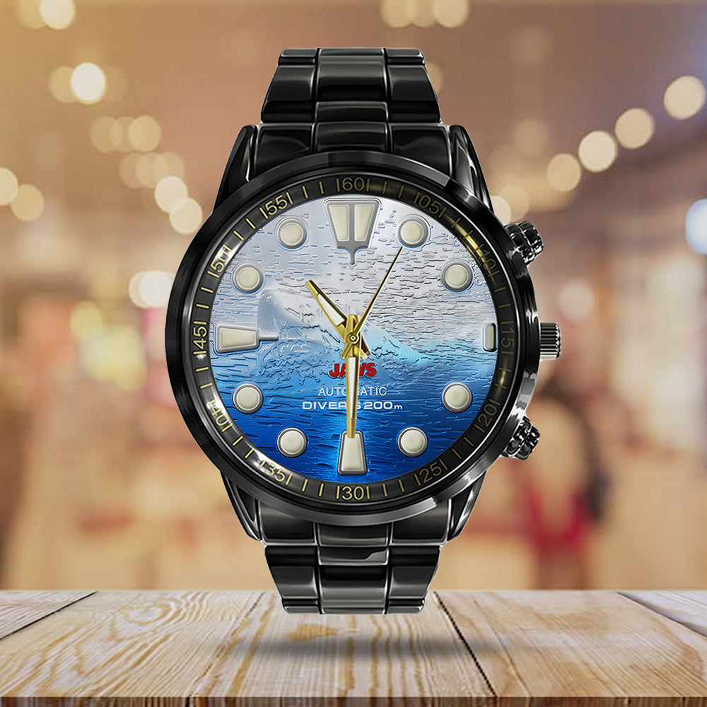 Jaws Black Stainless Steel Watch – TANTN 14191