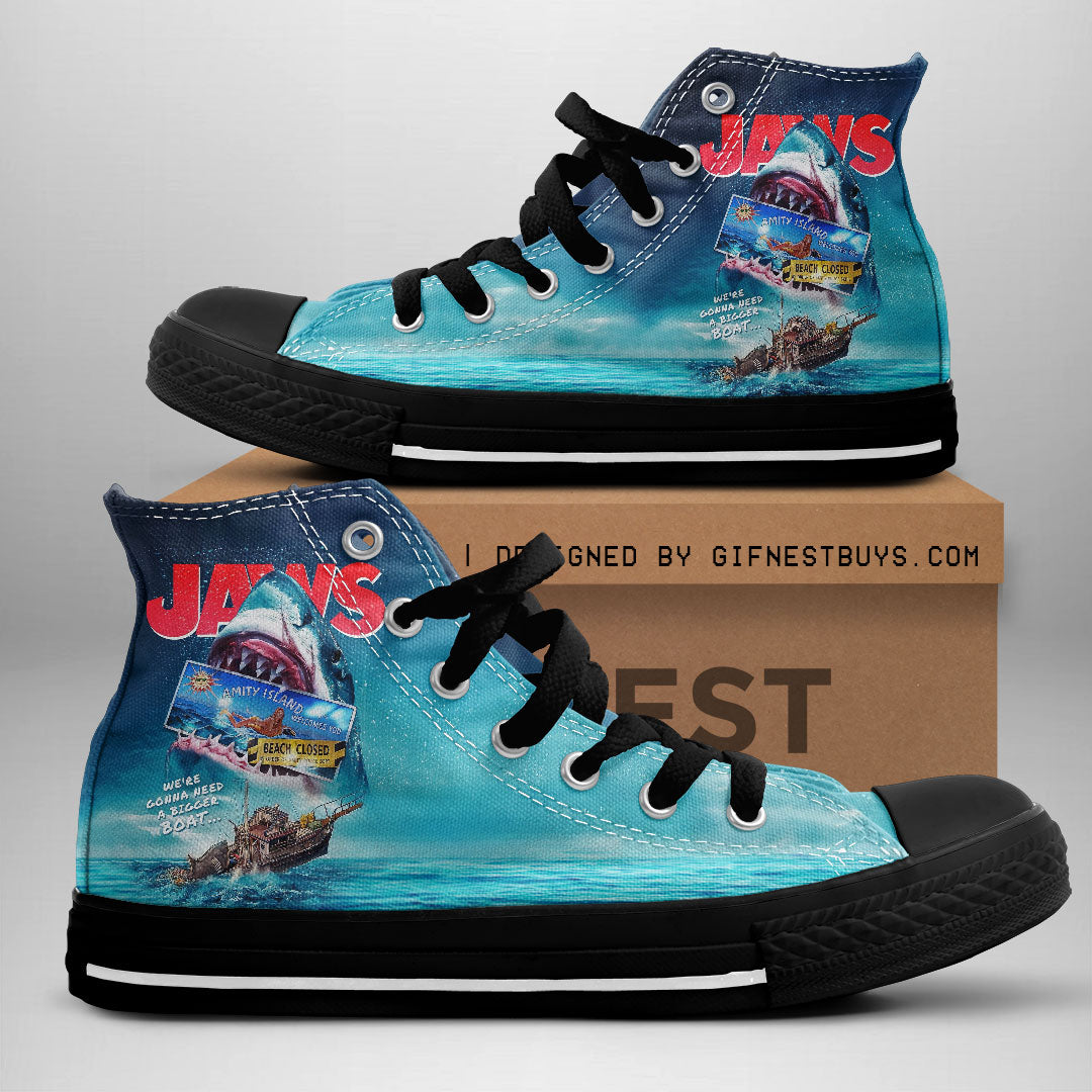 Jaws High Top Canvas Shoes – HOATT 10745