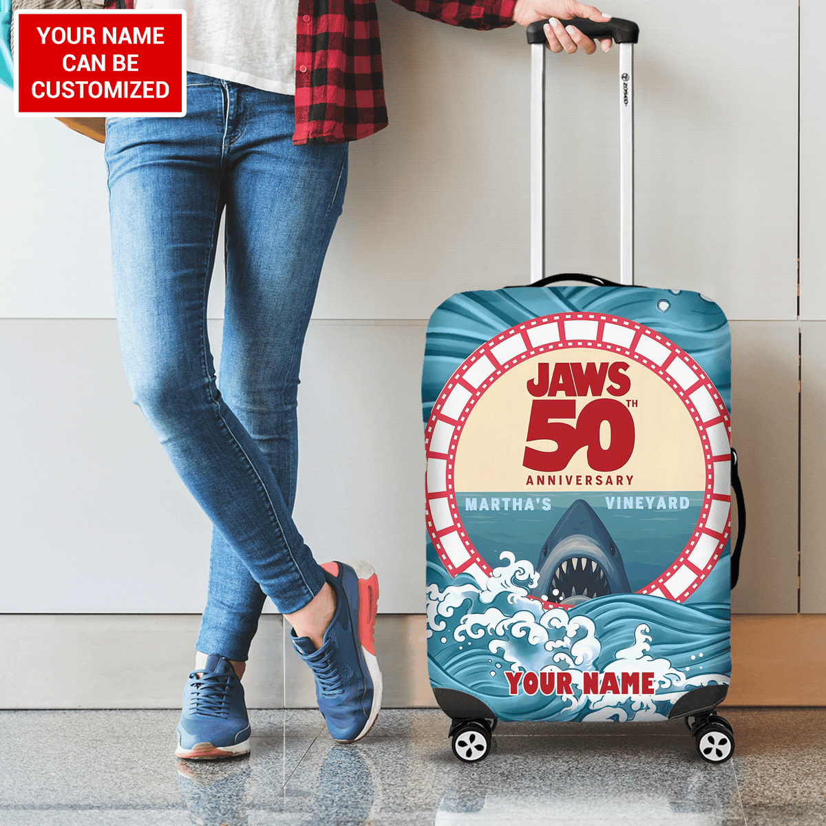 Personalized Jaws Luggage Cover – TANTN 12542