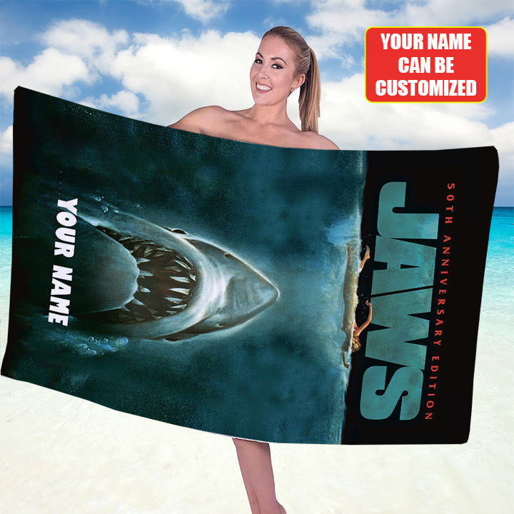 Personalized Jaws Rectangle Beach Towel – TANTN 12360