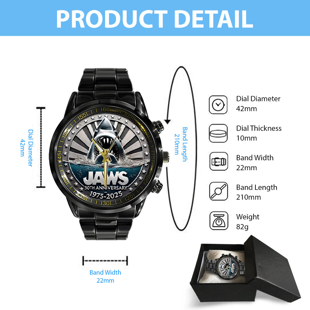 Jaws Black Stainless Steel Watch – TANTN 12372
