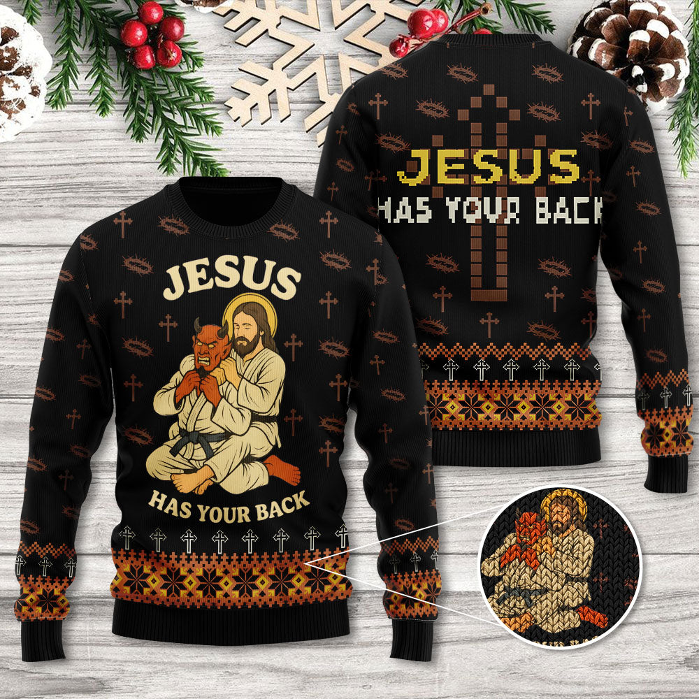 Jesus Has Your Back Ugly Sweater – TANTN17492