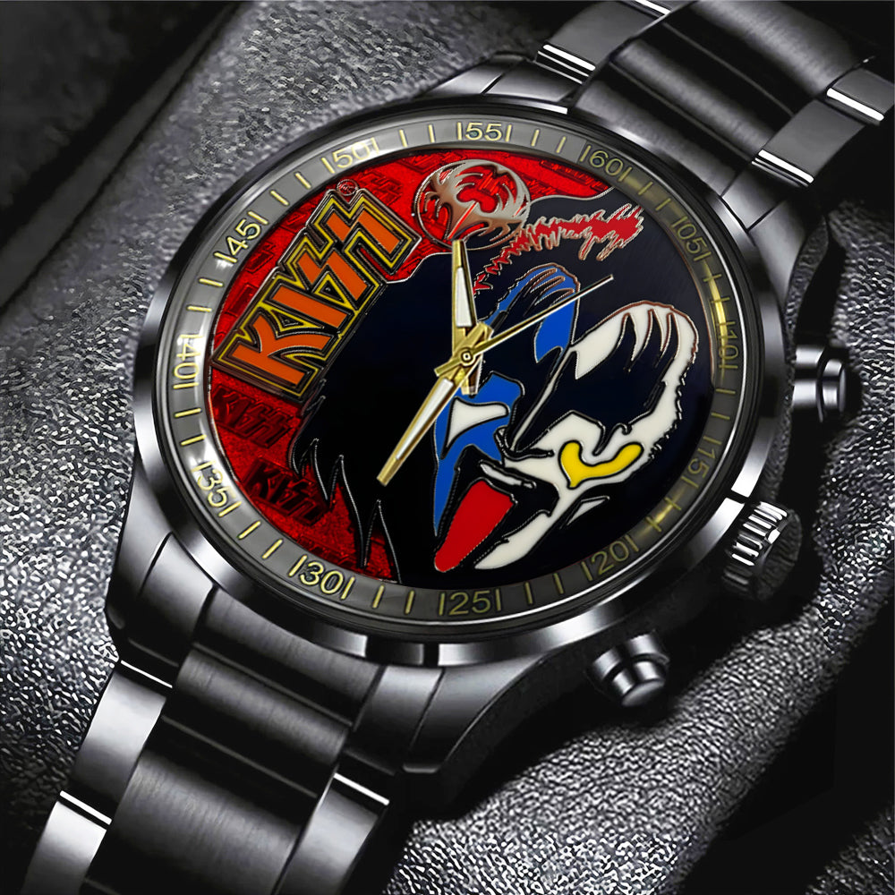 KISS Black Stainless Steel Watch – TANTN 7772
