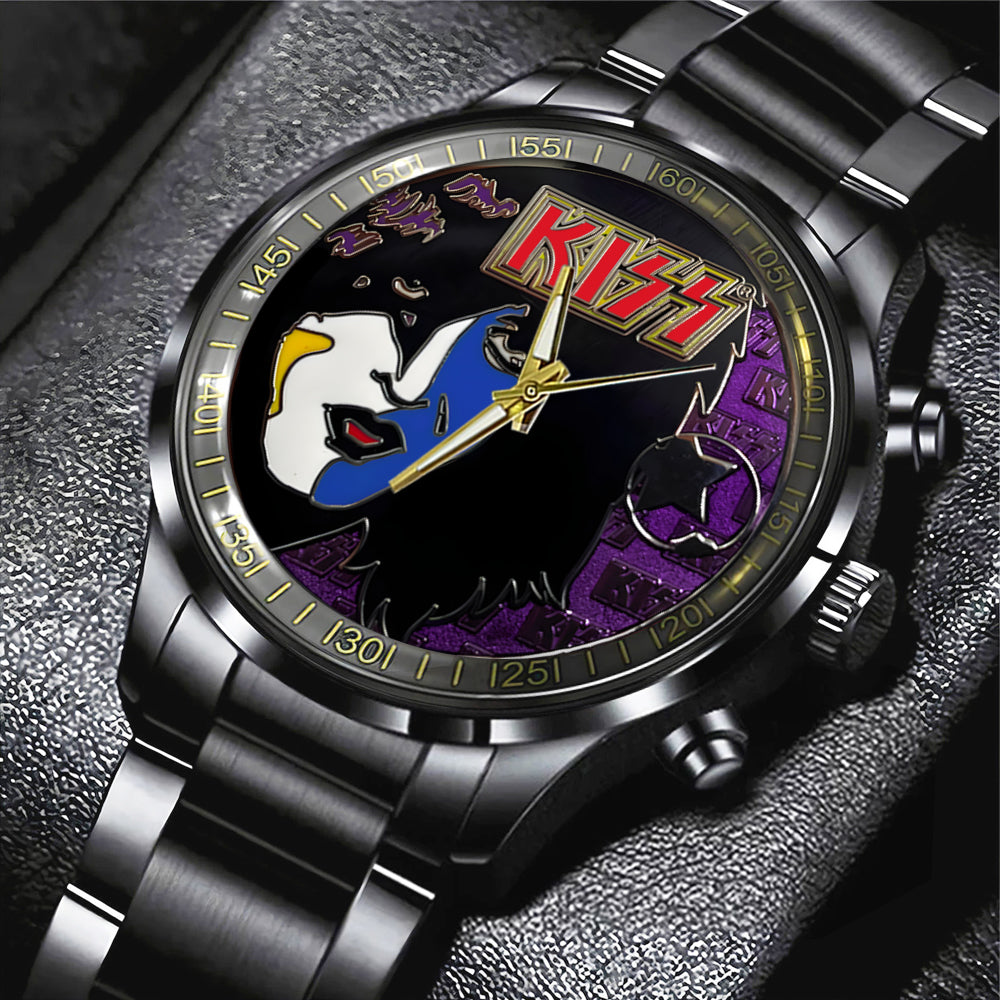 KISS Black Stainless Steel Watch – TANTN 7773