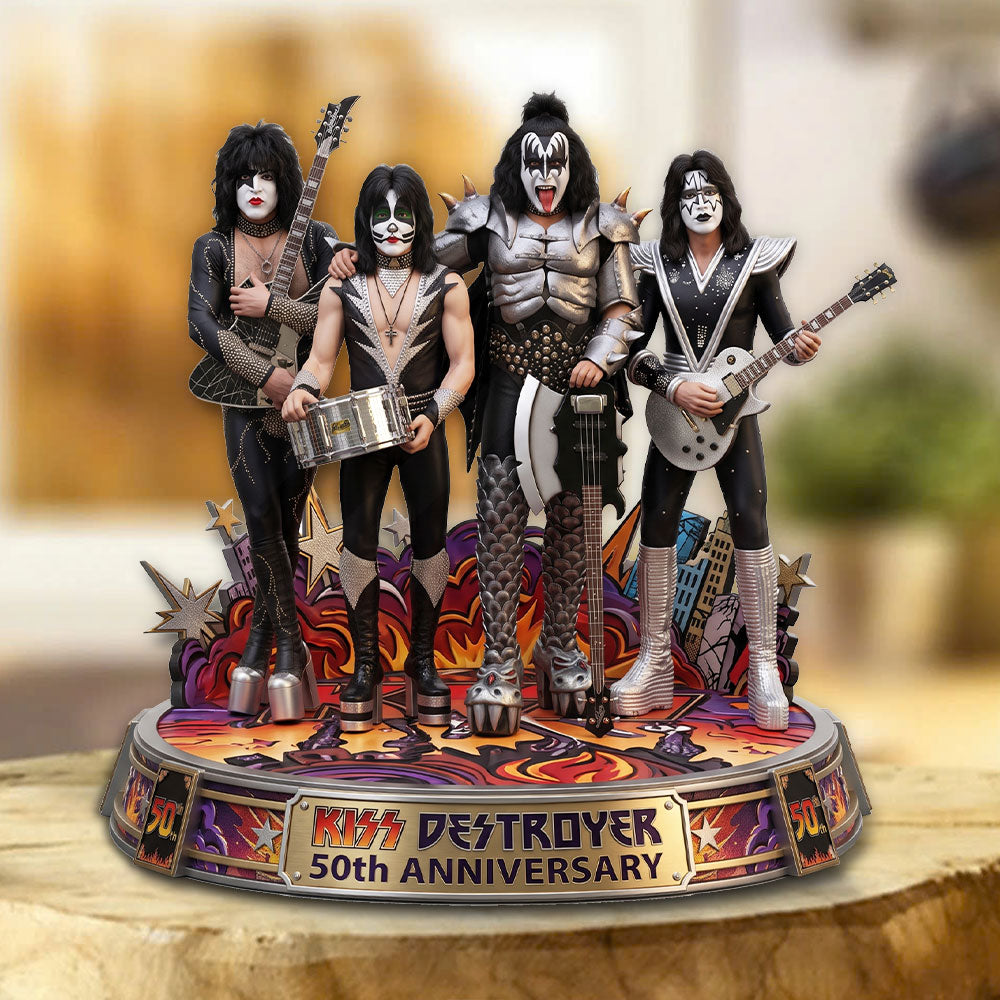 KISS Destroyer 50th Anniversary 2026 Custom Shape Acrylic Plaque – TMTHU7970