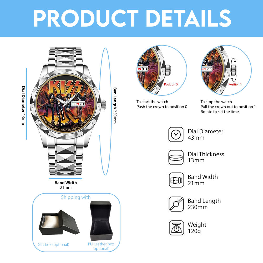 KISS Destroyer 50th Anniversary 2026 Alloy Luxury Quartz Watch – TMTHU5304