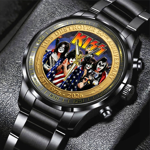 KISS Destroyer 50th Anniversary 2026 Black Stainless Steel Watch – TMTHU5236