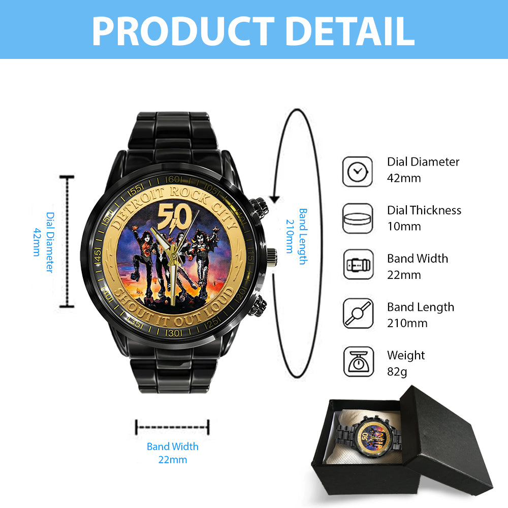 KISS Destroyer 50th Anniversary 2026 Black Stainless Steel Watch – TMTHU5237