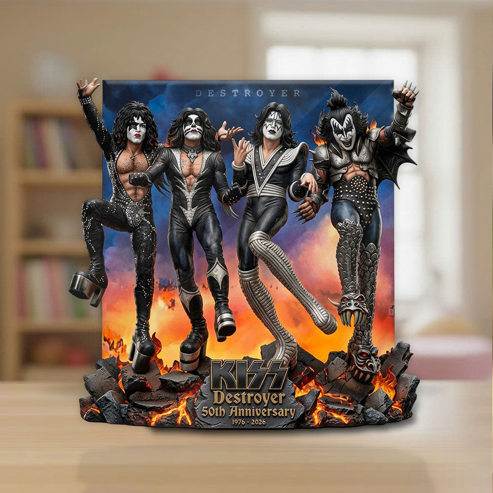 KISS Destroyer 50th Anniversary 2026 Custom Shape Acrylic Plaque – TMTHU4883